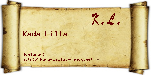 Kada Lilla névjegykártya